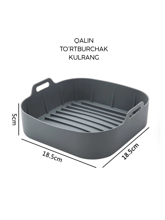Grill, pech va mikroto‘lqinli pech uchun silikon qolip, pishirish uchun to‘rtburchak idish