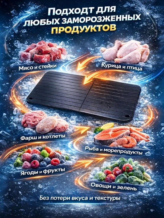 Доска разделочная для кухни, для быстрой разморозки продуктов, металлическая