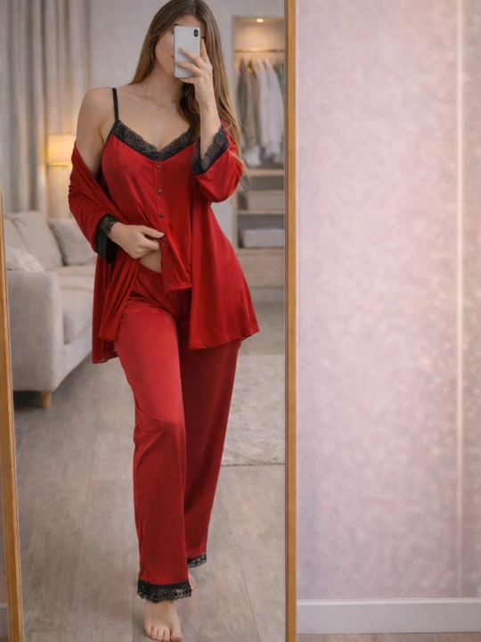 Ayollar va qizlar uchun pijama to‘plami, uyqu kiyimi, yumshoq mato, qora rang