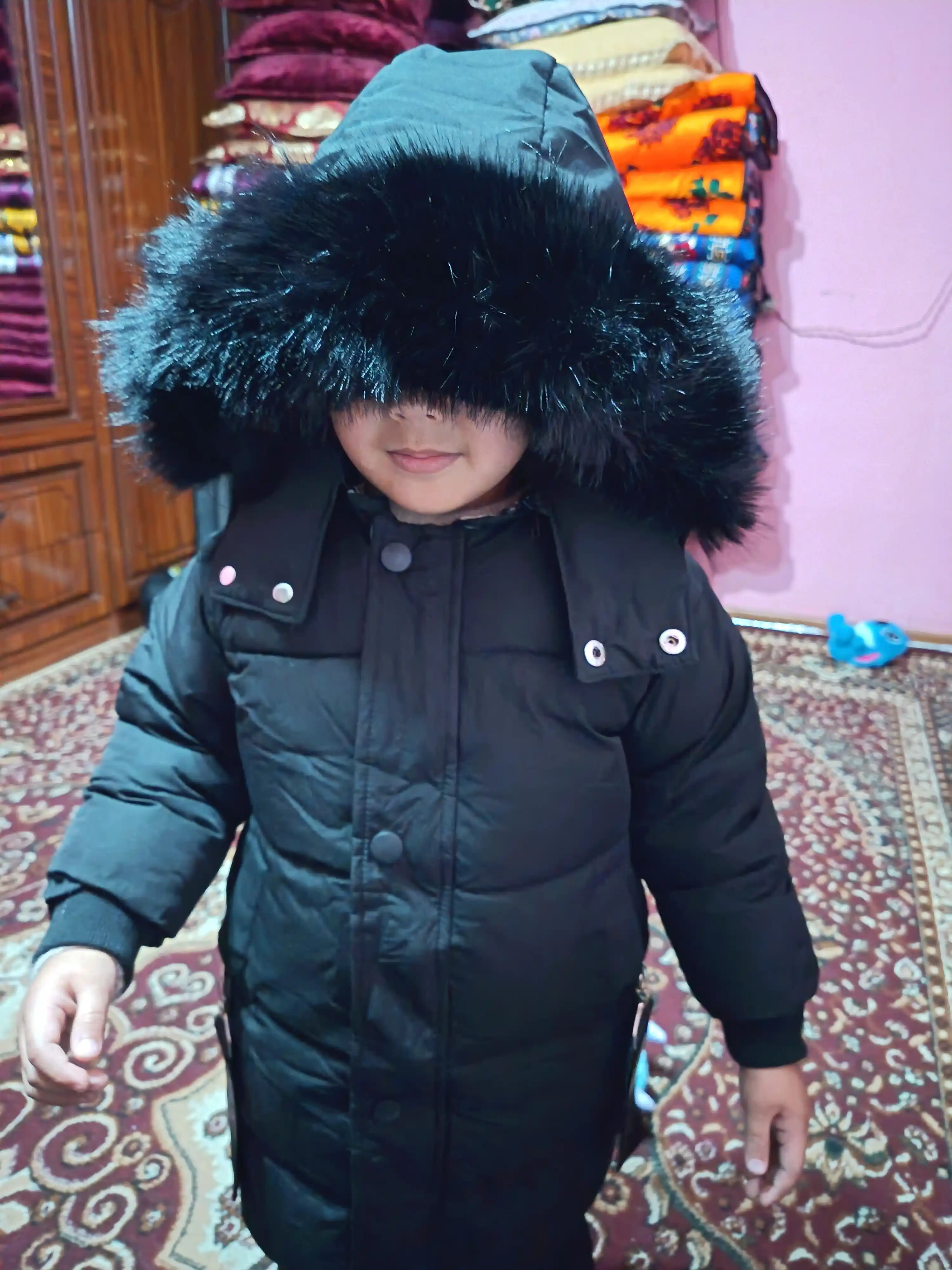 Bolalar uchun qishki kurtka, qizlar va o‘g‘il bolalar uchun, issiq, uzun va qalin kurtka