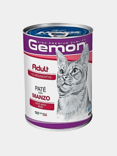 Консерва для взрослых кошек Gemon, паштет с говядиной