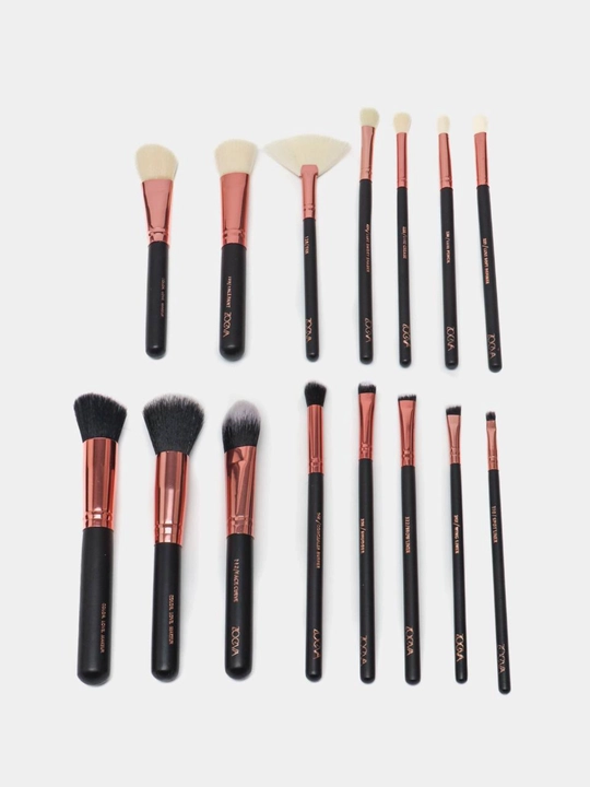 ZOEVA Professional Makiyaj Cho‘tkalari To‘plami, Kosmetichka bilan (To‘liq set)