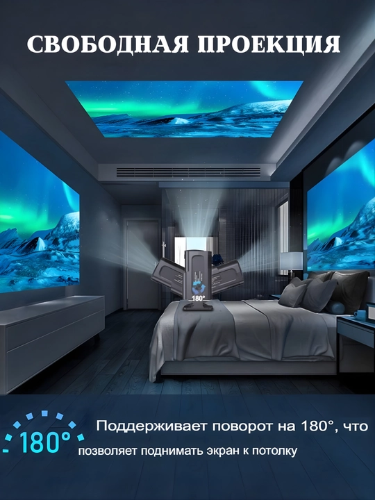 Mini proyektor HY320 Mini Android 11, Wi-Fi 6, 150″ ekran
