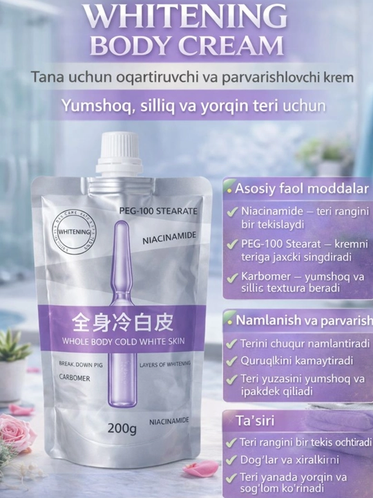 Intim oqartiruvchi krem, noxushliklarni oldini oladi
