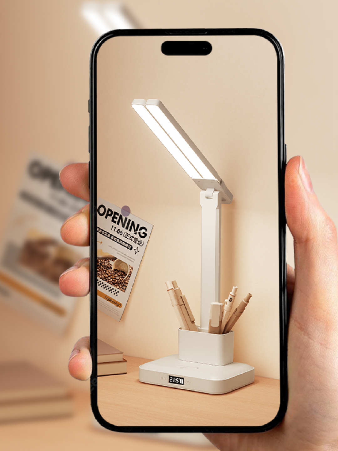 Akkumulyatorli aqlli stol lampasi, strubsinli stol LED lampasi, akkumulyatorli