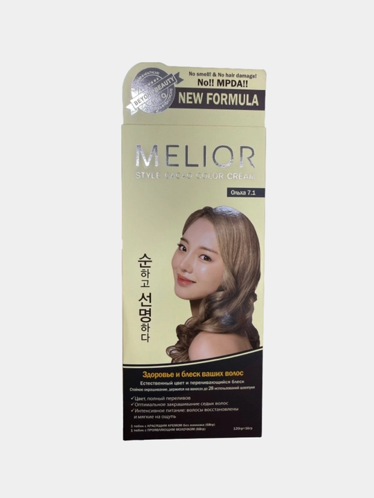 Краска для волос, Melior, без аммиака, профессиональная 120 г + 16 г, Kорея