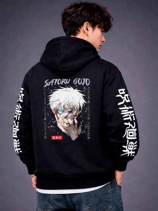 Anime uslubidagi xudi, cho‘ntaklar va kapyushon bilan