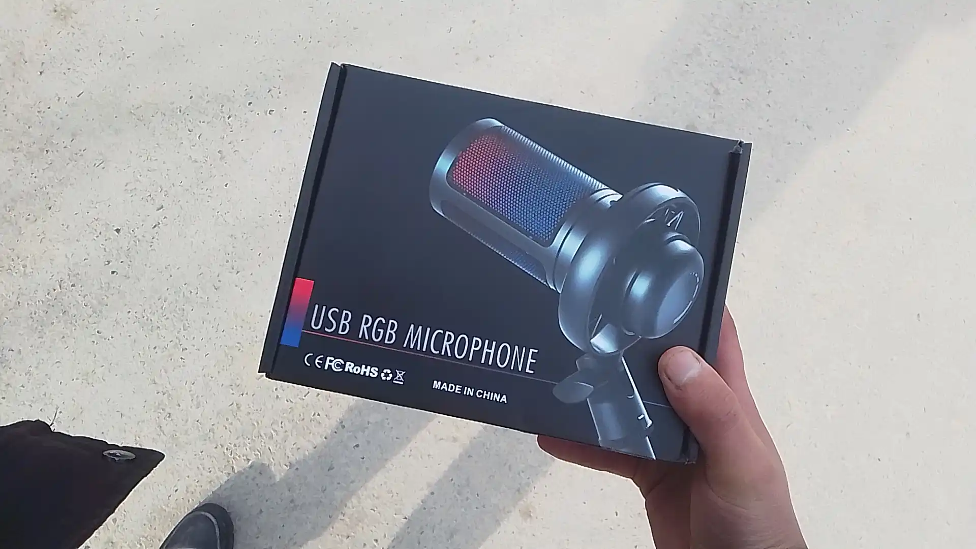 Strim va kompyuter uchun, RGB kondensatorli ME6S mikrofon, shok maunt, popfiltr, ushlagich