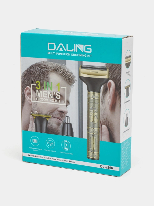 DALING Professional simsiz soch va soqol olish kesish mashinkasi, LCD displeyli trimmer
