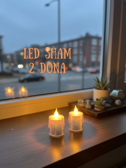LED sham, batareykali, lampa, dekorativ va ramazon oyi uchun led shamchalar - 