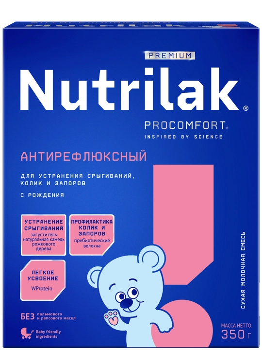Quruq sutli aralashma Nutrilak Premium, reflyuksga qarshi, 350 gr - 