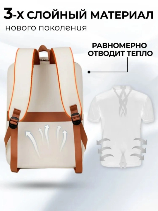 Рюкзак городской для ноутбука 15.6" с USB, ручная кладь, 20 л