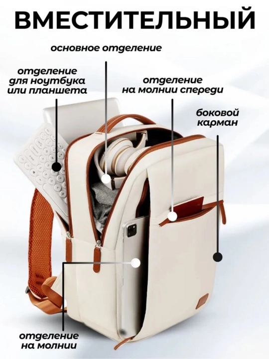 Рюкзак городской для ноутбука 15.6" с USB, ручная кладь, 20 л