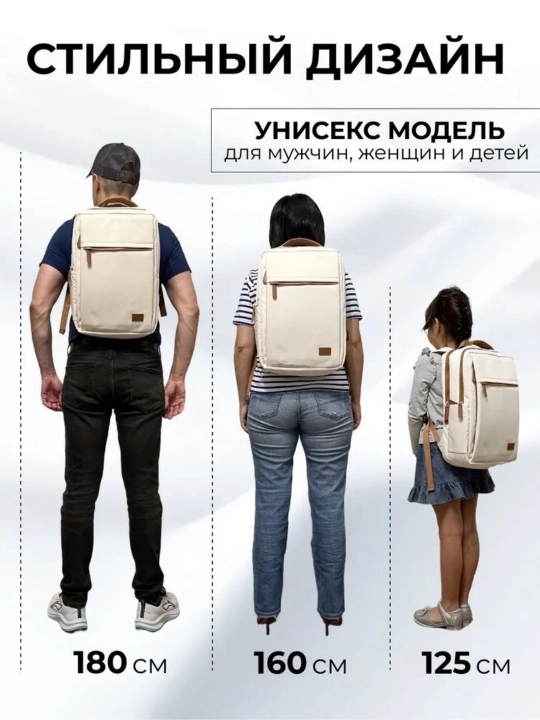 Рюкзак городской для ноутбука 15.6" с USB, ручная кладь, 20 л