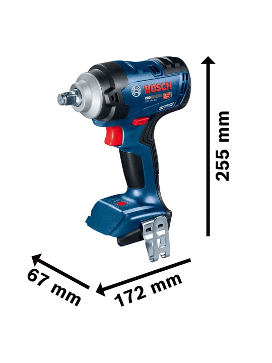 Bosch GDS 18V-400 zarbali gaykovyort, 18 V, 400 Nm, akkumulyatorsiz