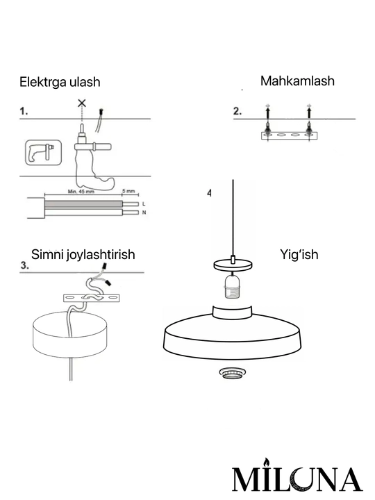 Lyustra osma, xaytek lustra, loft qandillar, oshxona, kafe, barga qandillar