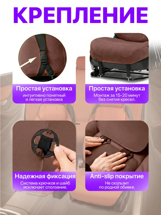 Alkantara materialdan universal avto o‘rindiq nakidkalari, perforatsiyali (Chexol)
