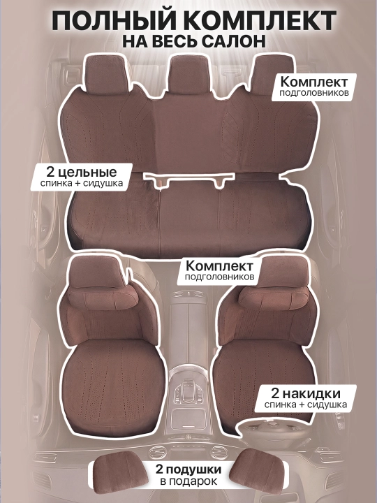 Alkantara materialdan universal avto o‘rindiq nakidkalari, perforatsiyali (Chexol)