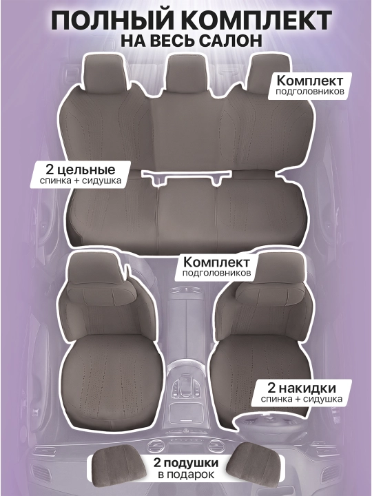 Alkantara materialdan universal avto o‘rindiq nakidkalari, perforatsiyali (Chexol)