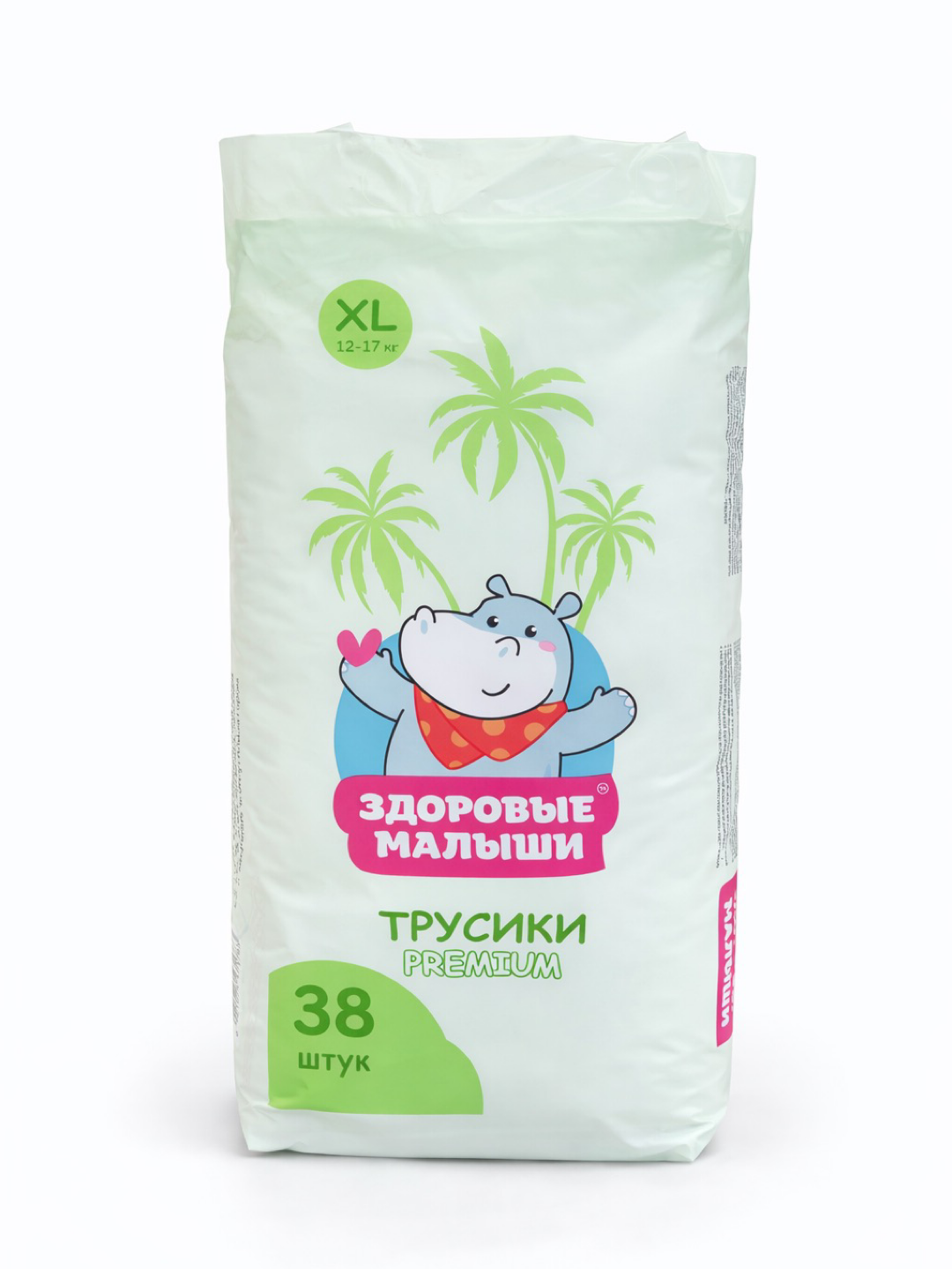 Подгузники-трусики Здоровые малыши, XL (5) размер, 38 штук, 12-17 кг - 