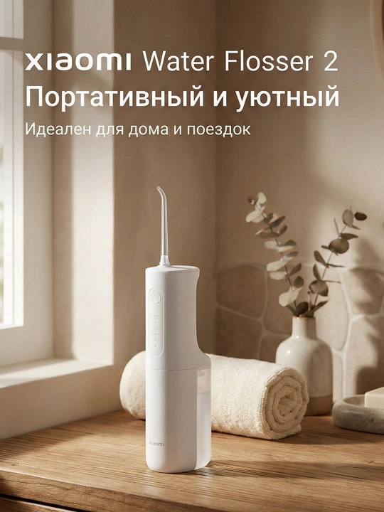 Xiaomi Water Flosser, 2 og‘iz bo‘shlig‘i irrigatori, tish tozalash, breketlar uchun - 