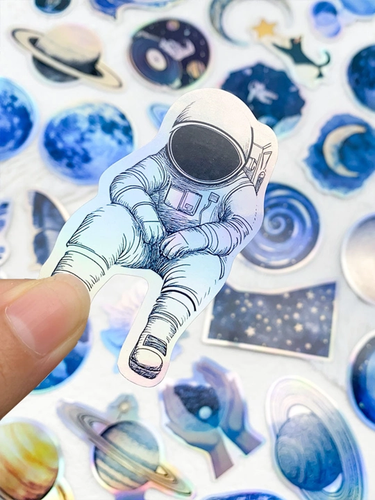 Наклейки, стикеры "Космонавт, ракета, планеты, космос, NASA, луна, галактика"