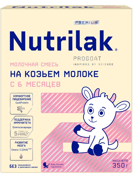 Смесь сухая молочная Nutrilak Premium 2, на козьем молоке, 350 г - 