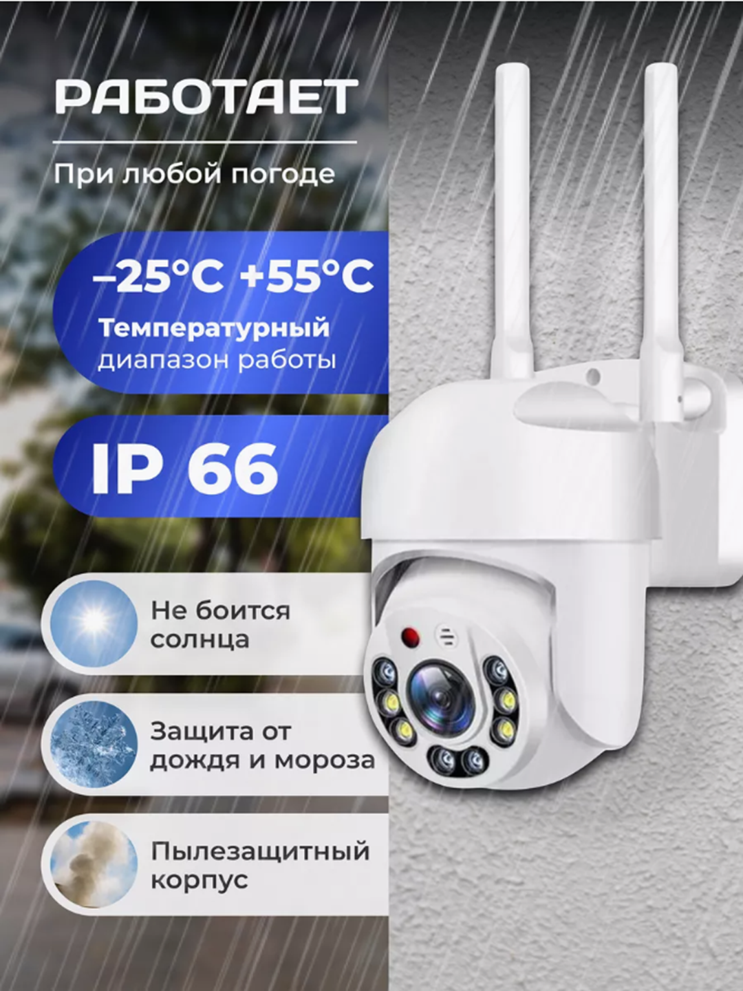 Wi-Fi Камера IP видеонаблюдения PTZ