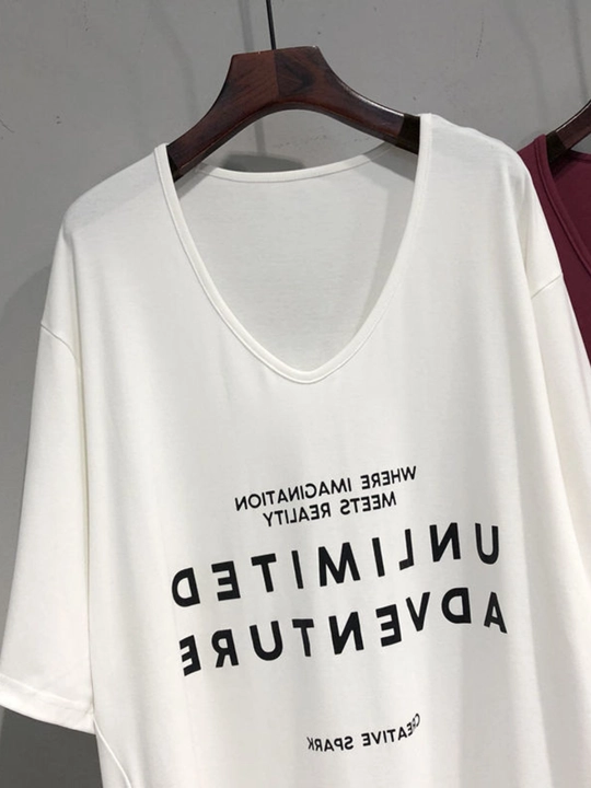 Ayollar uchun printli futbolka katta o‘lchamlar – ELLY FASHION