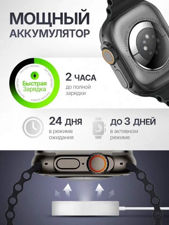 Smart Watch HK 11 Ultra — AMOLED, NFC, simsiz zaryadlash