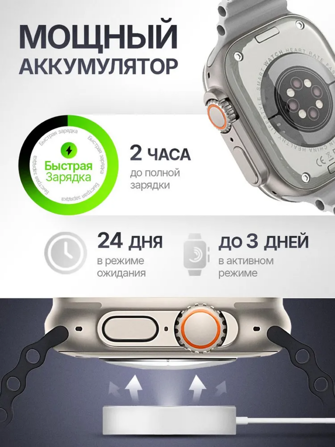Smart Watch HK 11 Ultra — AMOLED, NFC, simsiz zaryadlash