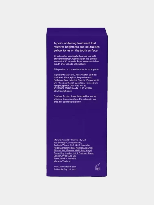 Tishni oqartiradigan tish pastasi Hismiles, emalni himoyalovchi, 30 ml