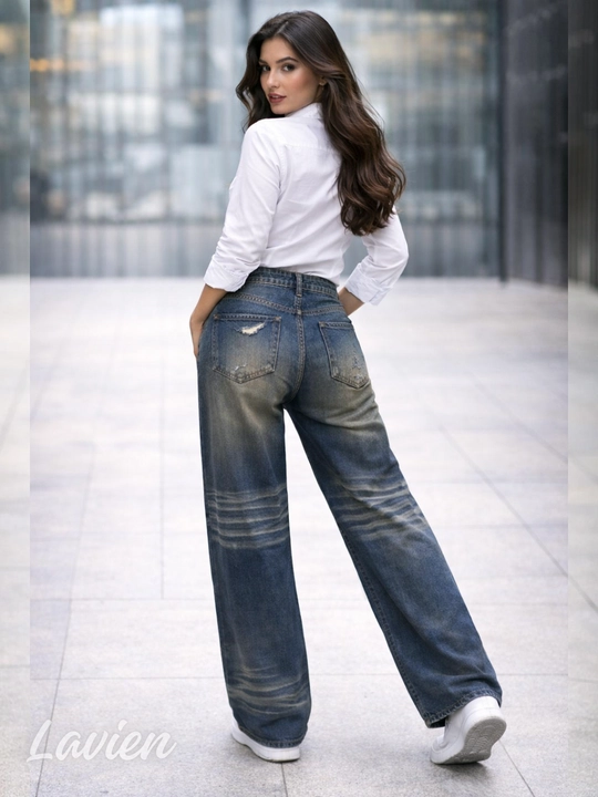 Женские джинсы багги oversize широкие прямые, стильные свободные джинсы в уличном стиле 