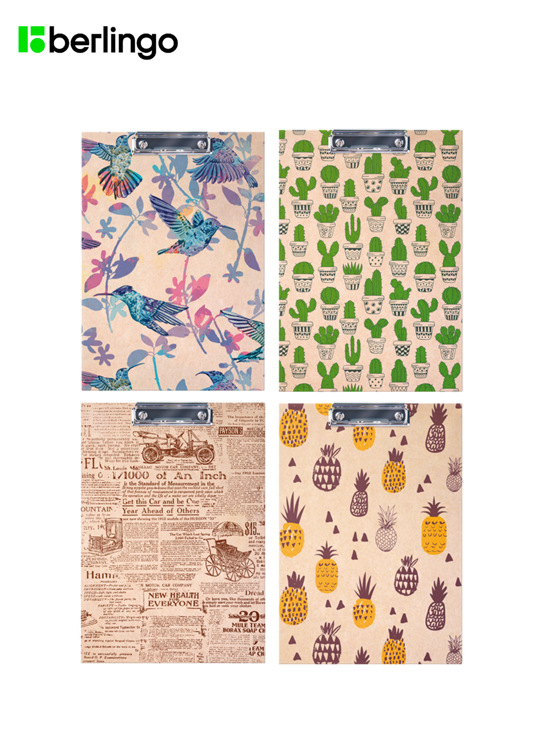 Qisqichli planshet Berlingo Assorti Craft A4, kraft qog'oz, APp_04400 - 