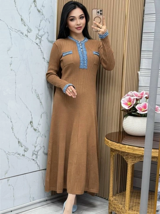 To‘qilgan ayollar ko‘ylagi, kuz va qish uchun ko‘ylak - 