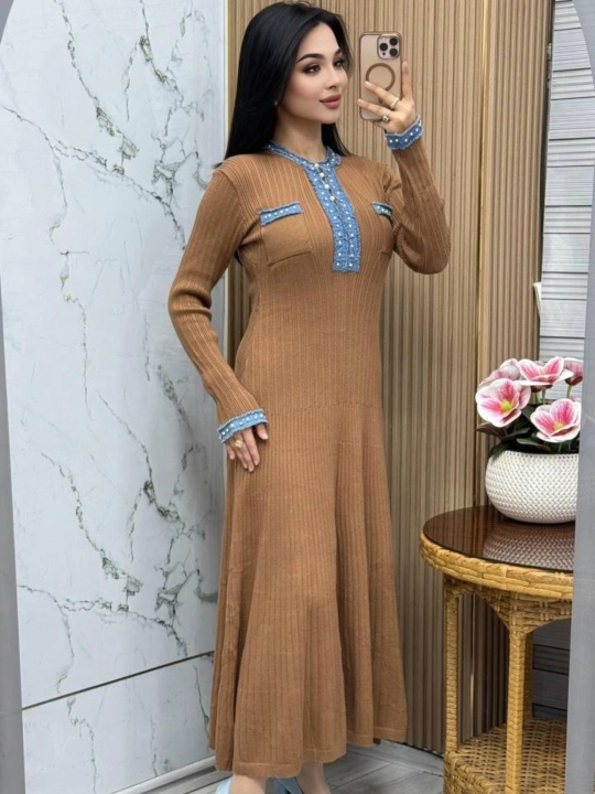 To‘qilgan ayollar ko‘ylagi, kuz va qish uchun ko‘ylak