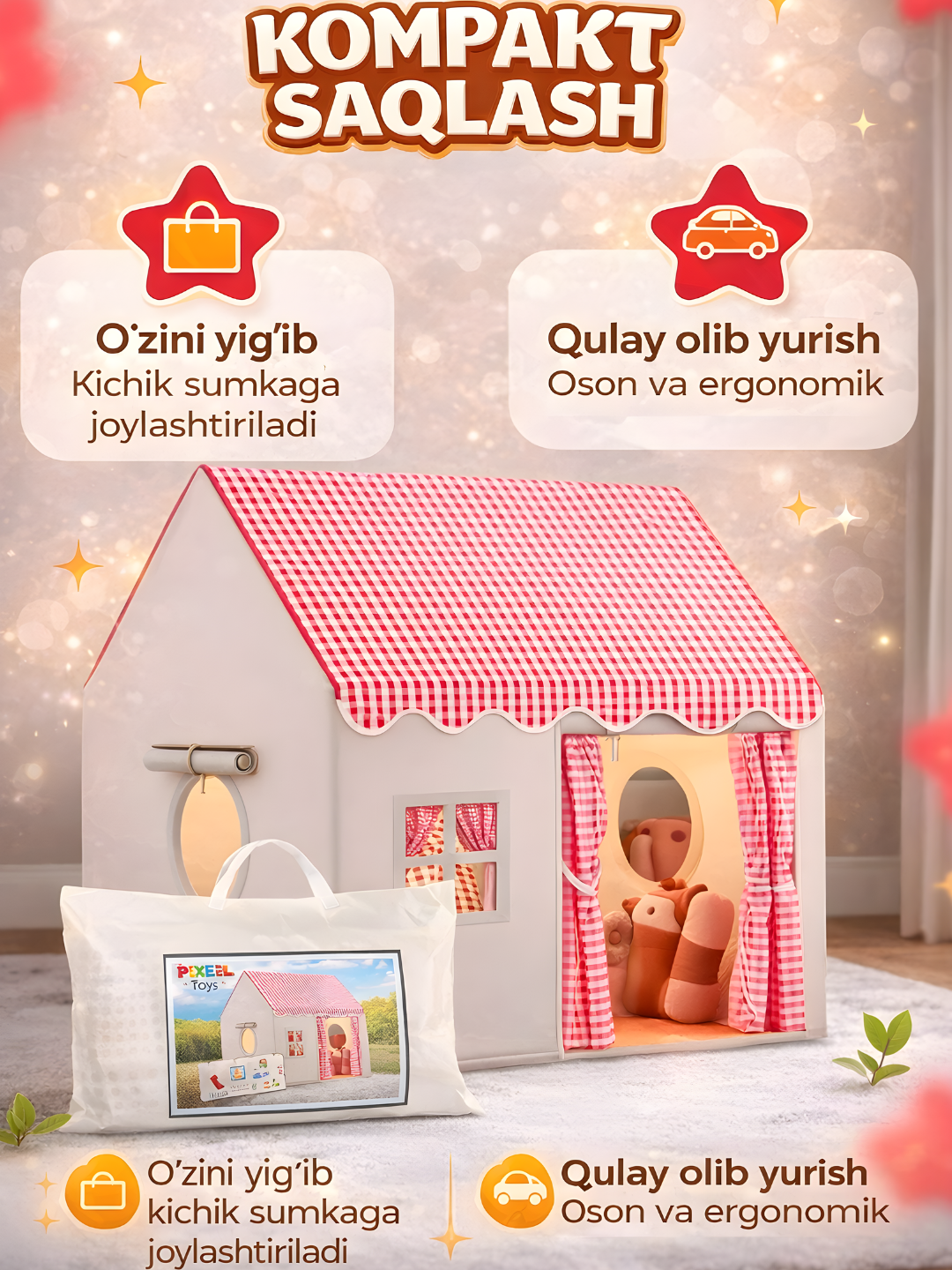 Bolalar o'yin uchun chodir bolalar va o'yinchoqlariuchun chodir - 
