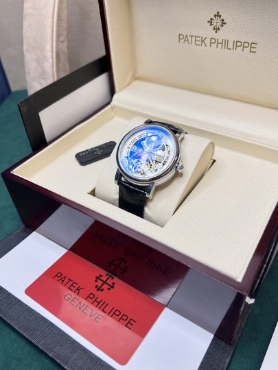 Часы мужские PATEK PHILIPPE, механика, классика — TIMEUZB-PHILIPEE-ХРОМ