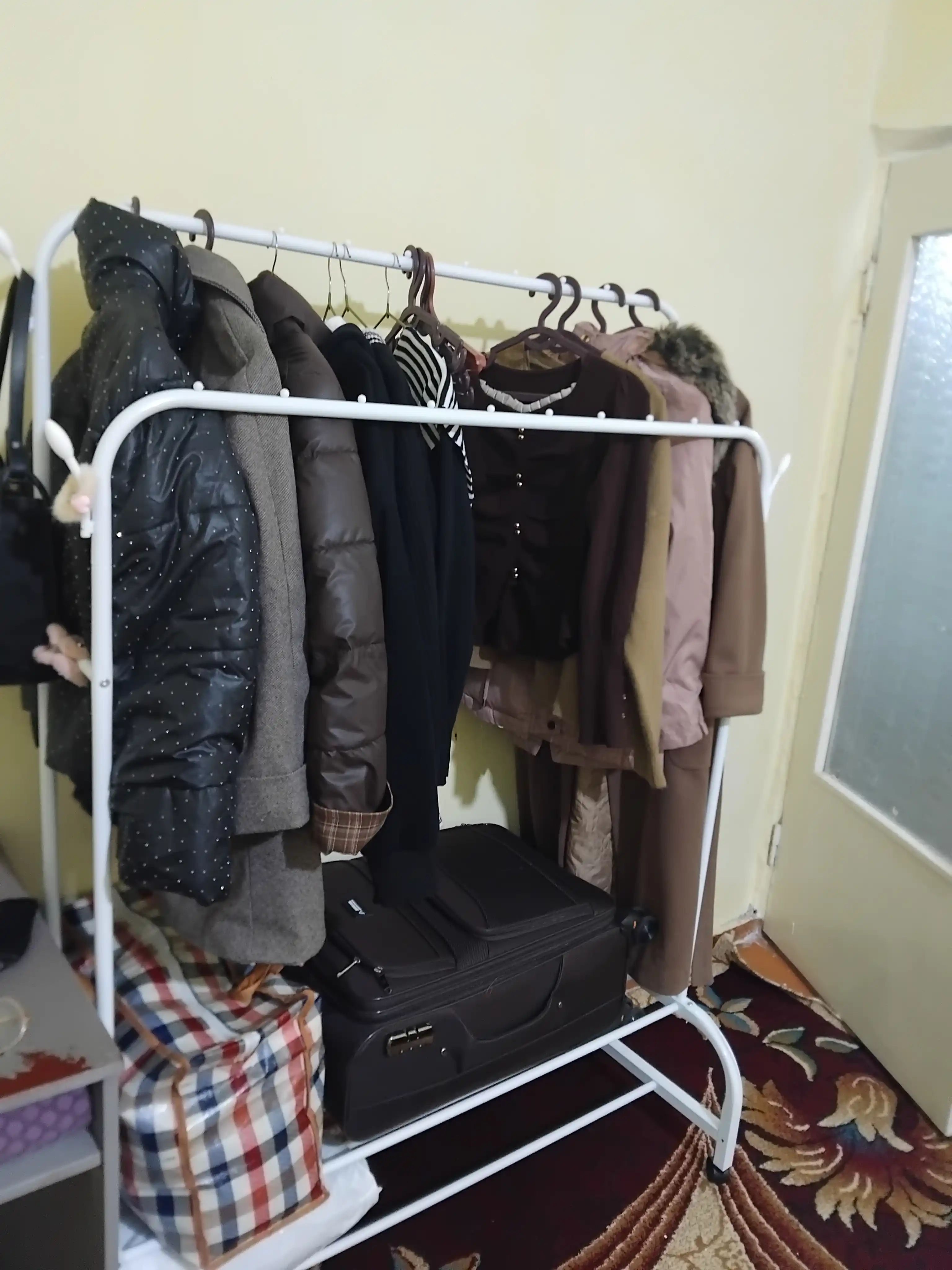 Вешалка для одежды, двойная, напольная, на колёсиках
