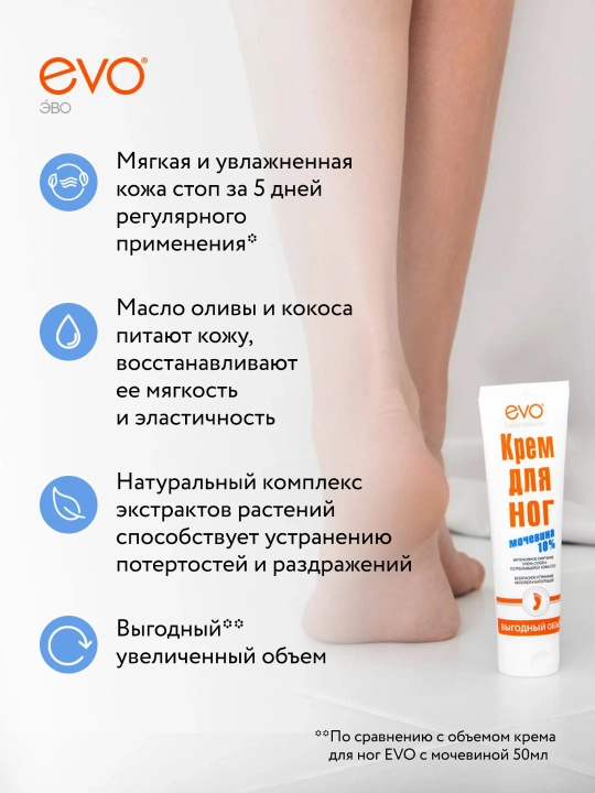 Крем для ног EVO с мочевиной 10%, 100 мл