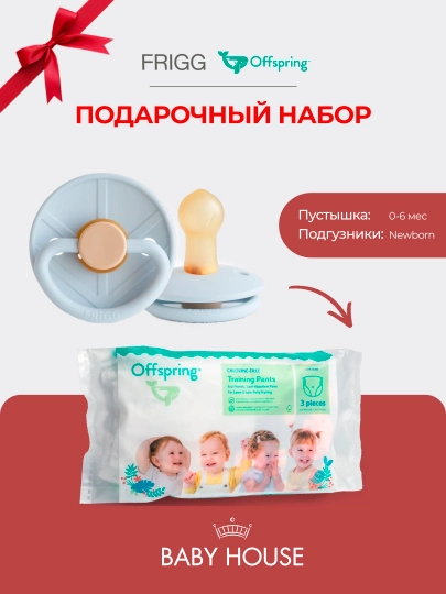 Соска-пустышка Frigg 0-6 месяцев, подгузники Offspring travel pack, размер NB 2-4 кг — MAA-FRIGGOFFPSRING-ЛЕДЯН