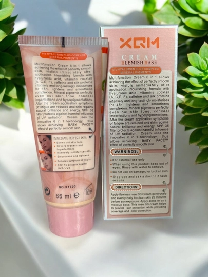 BB tonal krem, quyoshdan himoya krem XQM, SPF 15, 6 tasi 1 da formulasi, 65 ml