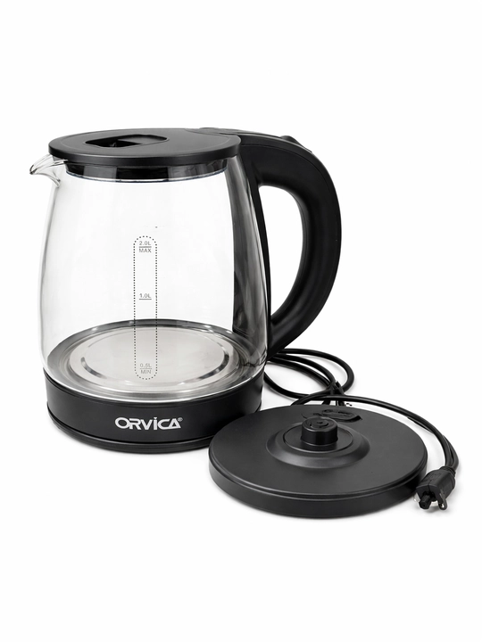 Elektr choynak ORVICA shishali yoritgichli, 2 l, 1500Vt, uy va ofis uchun choynak