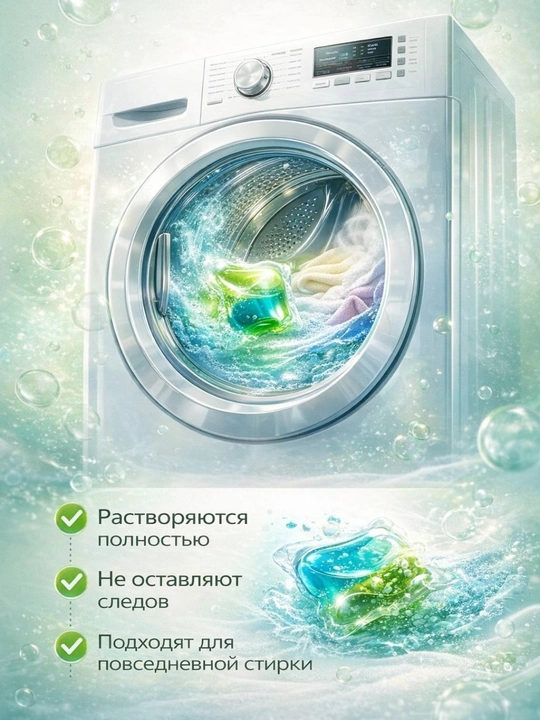 Капсулы для стирки гелевые FORRIS HOME 12 шт, средство для стиральной машины автомат