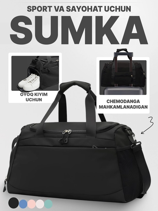 Sport sumkasi, fitnes sumkasi, sayohat sumkasi, qo‘l yuki, safar sumkasi - 