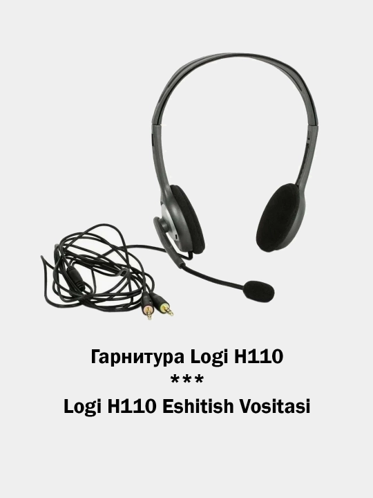 Гарнитура наушники проводные Logitech Headset H110 для ПК и ноутбука 2x mini jack 3,5' - 