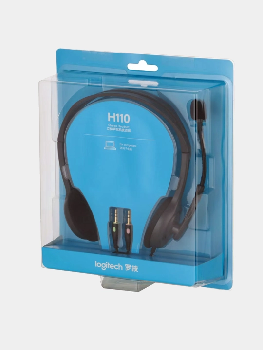 Гарнитура наушники проводные Logitech Headset H110 для ПК и ноутбука 2x mini jack 3,5'