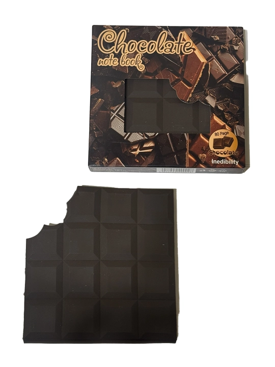 Ponchik yoki shokolad hidiga ega bloknot, 12/12 sm - 80 varaq, 3D, sovg‘a qutisida