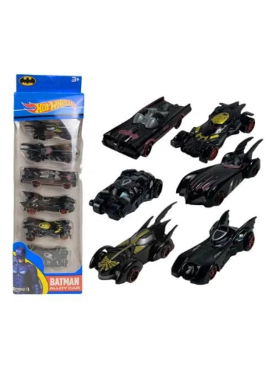 Batman o‘yinchoq mashinalari to‘plami, metall, bolalar uchun (6 dona) - 