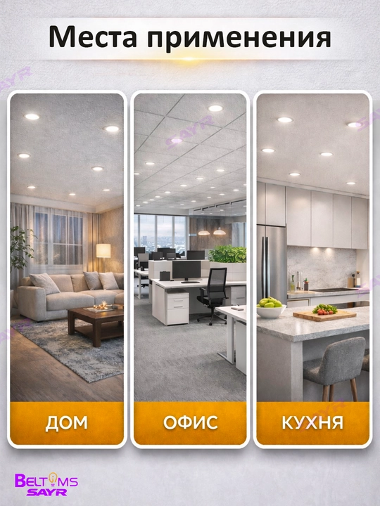 O‘rnatiladigan LED yoritgich BELTMS Downlight 9W, 3 rejim, 3000K, 4000K, 6000K